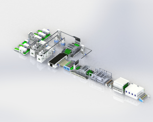 WET WIPE عالية السعة عالية السرعة خط الإنتاج Spunlace